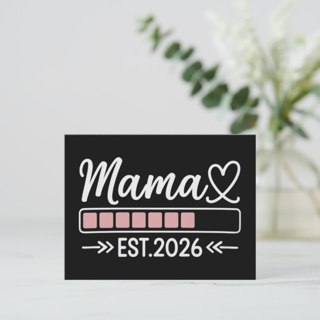 Postal De Anuncios Mama est. 2026 Pregnancy Announcement Mom  (Anverso de pie)