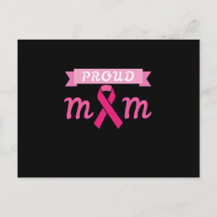 Postal De Anuncios Mamá Orgullosa Cinta Rosa Conciencia del Cáncer de
