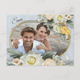 Postal De Anuncios Mandalas azul claro, rosa y blanco