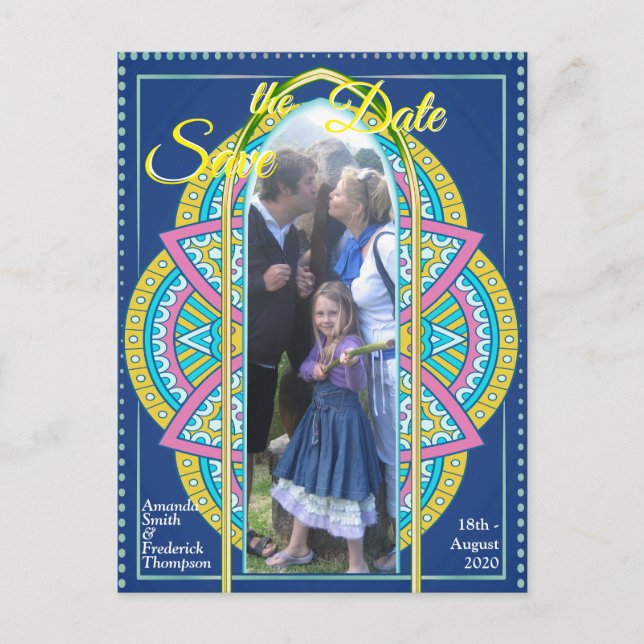 Postal De Anuncios Mandalas en azul holandés mixto (Anverso)