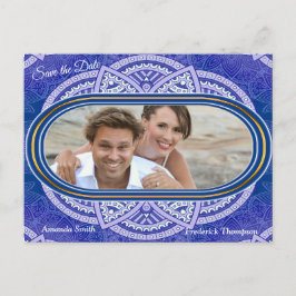 Postal De Anuncios Mandalas en azul holandés mixto