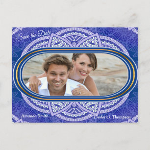 Postal De Anuncios Mandalas en azul holandés mixto