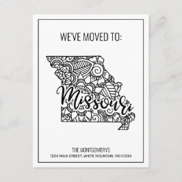 Postal De Anuncios Mandalas Florales Estado de Missouri en Movimiento