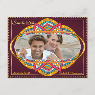 Postal De Anuncios Mandalas sobre un fondo granate
