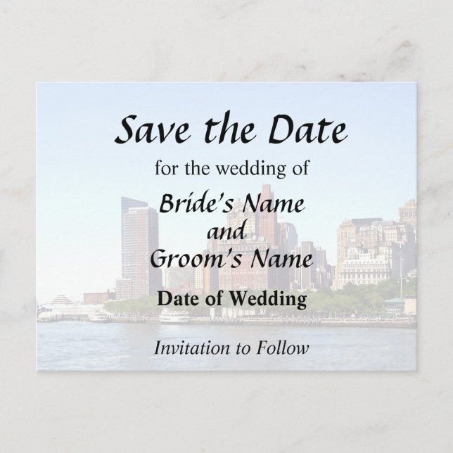 Postal De Anuncios Manhattan NY - Horizonte de Manhattan en un día de (Anverso)