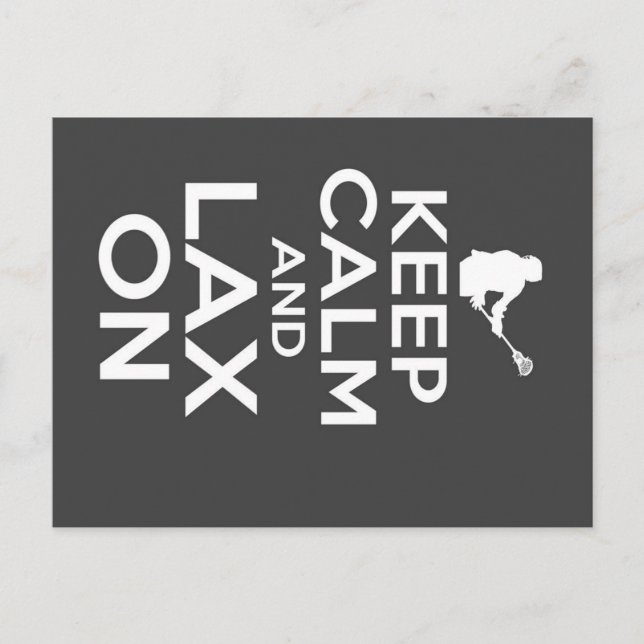 Postal De Anuncios Mantener el lienzo de Lacrosse tranquilo (Anverso)