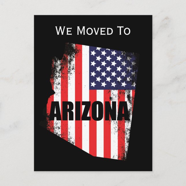Postal De Anuncios Mapa de Arizona Bandera Americana Movimiento Liber (Anverso)