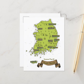 Postal De Anuncios Mapa de Corea del Sur