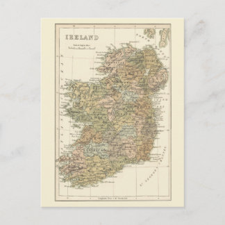 Postal De Anuncios Mapa de Irlanda 1862 Boda Guardar la Fecha