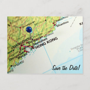 Postal De Anuncios Mapa de pins de Hong Kong