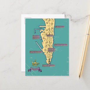 Postal De Anuncios Mapa De Viajes Ilustrado De Gibraltar