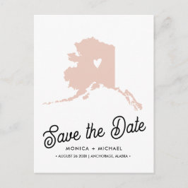 Postal De Anuncios Mapa del estado de Alaska - Boda de destino - ¡CUA