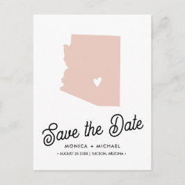 Postal De Anuncios Mapa del estado de ARIZONA Destino de Boda - ¡CUAL