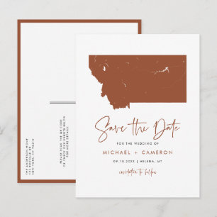 Postal De Anuncios Mapa del estado de Terracota Montana Código QR Gua