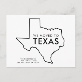 Postal De Anuncios Mapa del estado de Texas en blanco y negro Nueva d