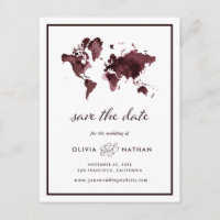 Mapa del mundo de Borgoña | Elegant Travel Save th