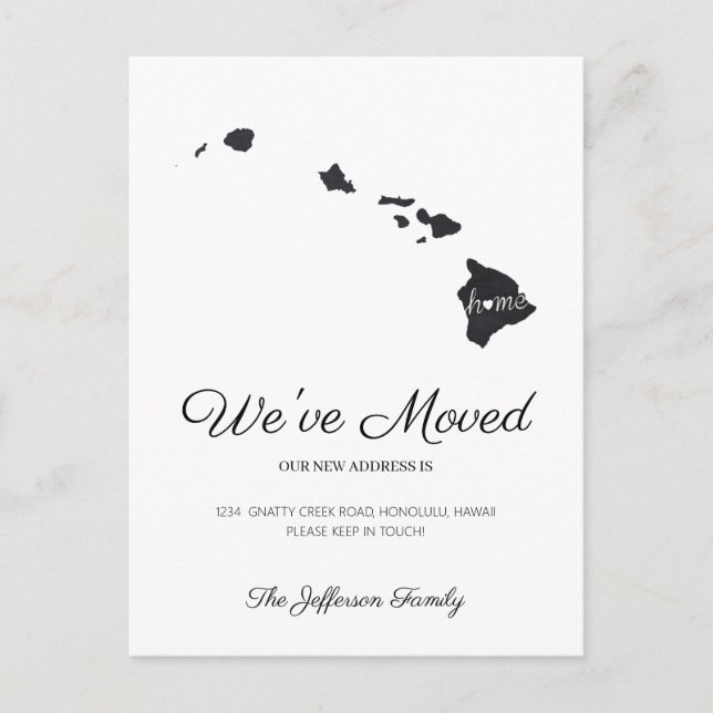 Postal De Anuncios Mapa estatal de Chalkboard de Hawaii en transferen (Anverso)