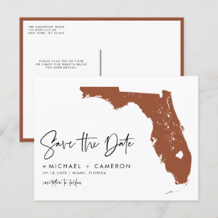 Postal De Anuncios Mapa estatal de Terracota Florida Código QR Guarda