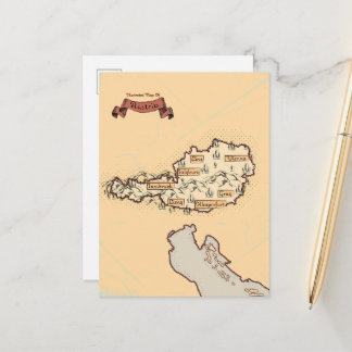 Postal De Anuncios Mapa ilustrado vintage de Austria
