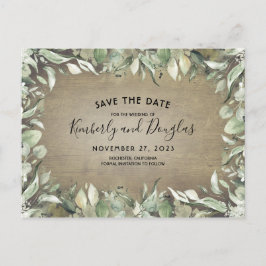 Postal De Anuncios Marco de Verdeo Campestre Rústico Save the Date