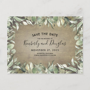 Postal De Anuncios Marco de Verdeo Campestre Rústico Save the Date