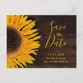 Postal De Anuncios Margarita Amarilla Marrón Madera Girasol Guarde La