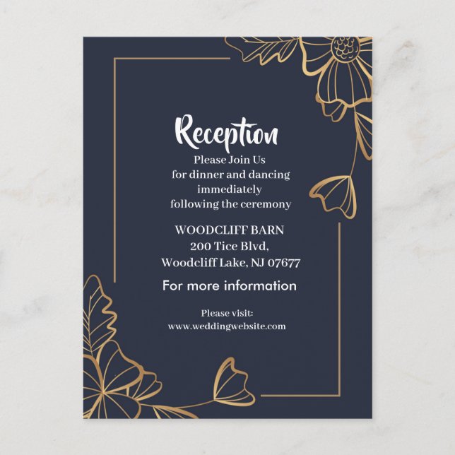 Postal De Anuncios Marina y floral dorada (Anverso)