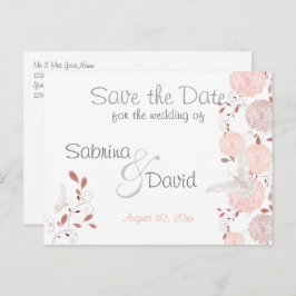 Postal De Anuncios Mariposa Coral Crisantemo Save the Date