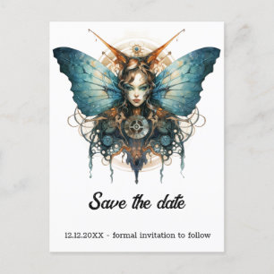 Postal De Anuncios Mariposa Emperador Pistonwing Boda Steampunk 