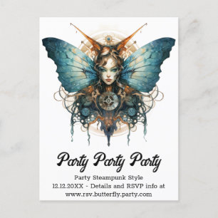 Postal De Anuncios Mariposa Emperador Pistonwing Boda Steampunk 