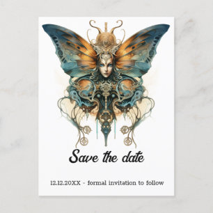 Postal De Anuncios Mariposa Fritillary de Remolino de Vapor Boda Stea