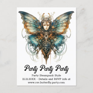 Postal De Anuncios Mariposa Pavo Real Steelswift Boda Steampunk