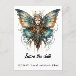 Postal De Anuncios Mariposa Pavo Steelswift Boda Steampunk
