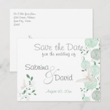 Mariposa Pistacho Crisantemo Save the Date