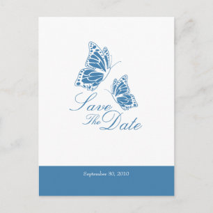 Postal De Anuncios Mariposas Azules Simples Salvan La Fecha De La Bod