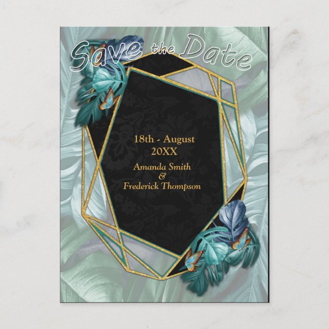 Postal De Anuncios Mariposas de paraídas/salpicaduras de turquesa tro (Anverso)