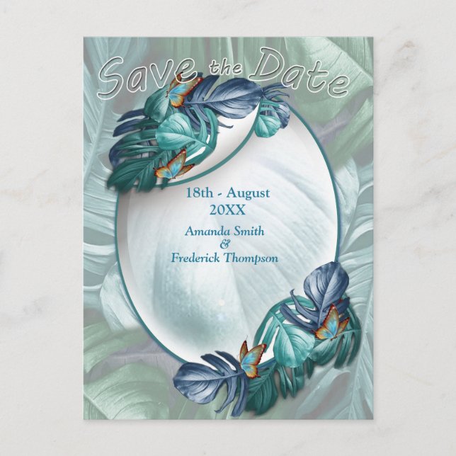 Postal De Anuncios Mariposas de paraídas/salpicaduras de turquesa tro (Anverso)