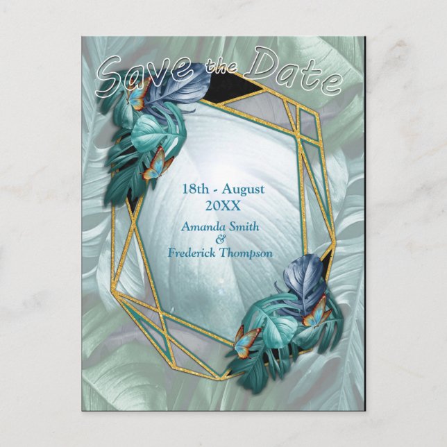 Postal De Anuncios Mariposas de paraídas/salpicaduras de turquesa tro (Anverso)