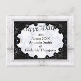 Postal De Anuncios Mármol blanco y negro opulento + Esferas