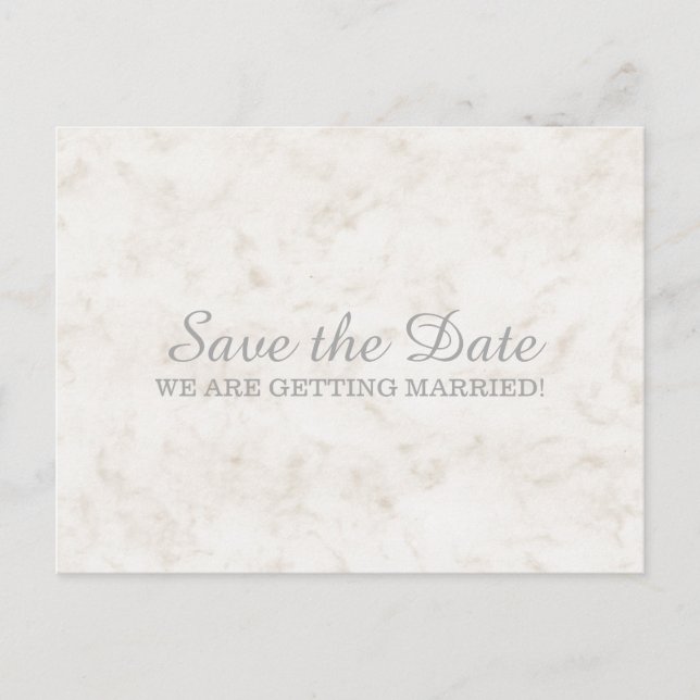 Postal De Anuncios Mármol elegante beige suave salva la fecha (Anverso)
