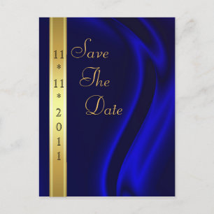 Postal De Anuncios Marquis Blue Silk Gold Salvar La Postcarta De La F