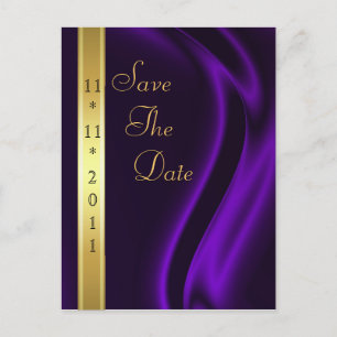 Postal De Anuncios Marquis Purple Silk Gold Ahorra La Fecha Postcard