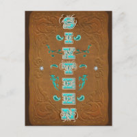 Marrón rústico occidental y turquesa DIECISÉIS 16 