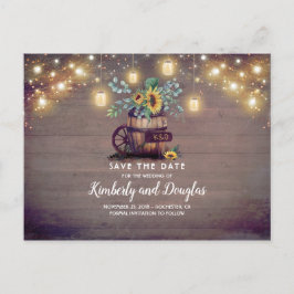 Postal De Anuncios Mason Jars and Sunflower Rustic Fall salvan la fec