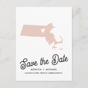 Postal De Anuncios MASSACHUSETTS Boda de destino en el estado CUALQUI