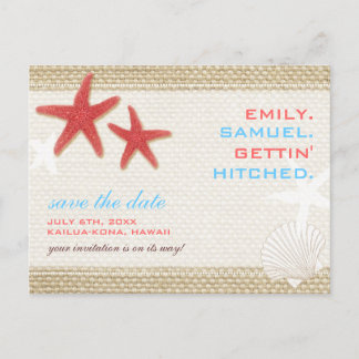 Postal De Anuncios Matanza de Starfish Rustic Beach Wedding Save the 