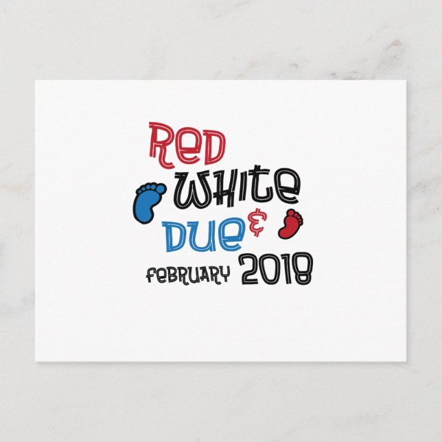 Postal De Anuncios Maternidad 4 de Julio Embarazada Rojo Blanco Debid (Anverso)