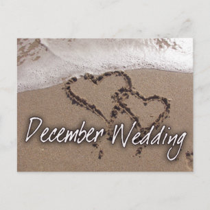 Postal De Anuncios Matrimonio de destino de la playa de Diciembre - P