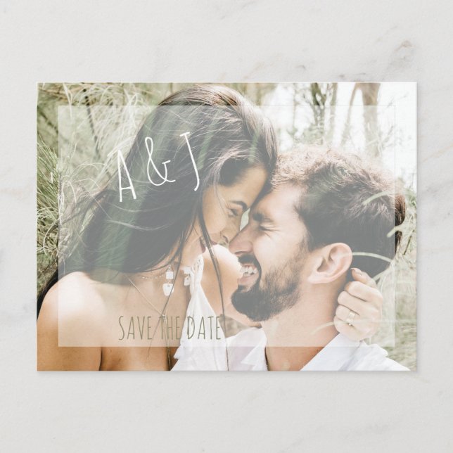Postal De Anuncios Matrimonio de fotos de pareja Salven el sitio web  (Anverso)