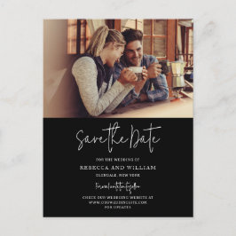 Postal De Anuncios Matrimonio manuscrito con fotografía de pareja sal